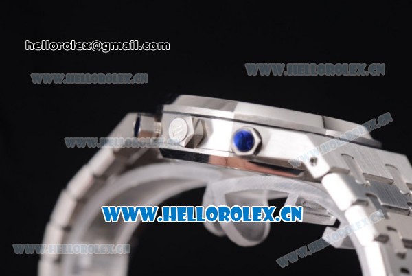 Audemars Piguet Royal Oak 41MM Seiko VK64 Quartz Stainless Steel Case/Bracelet with Blue Dial and Stick Markers - Click Image to Close